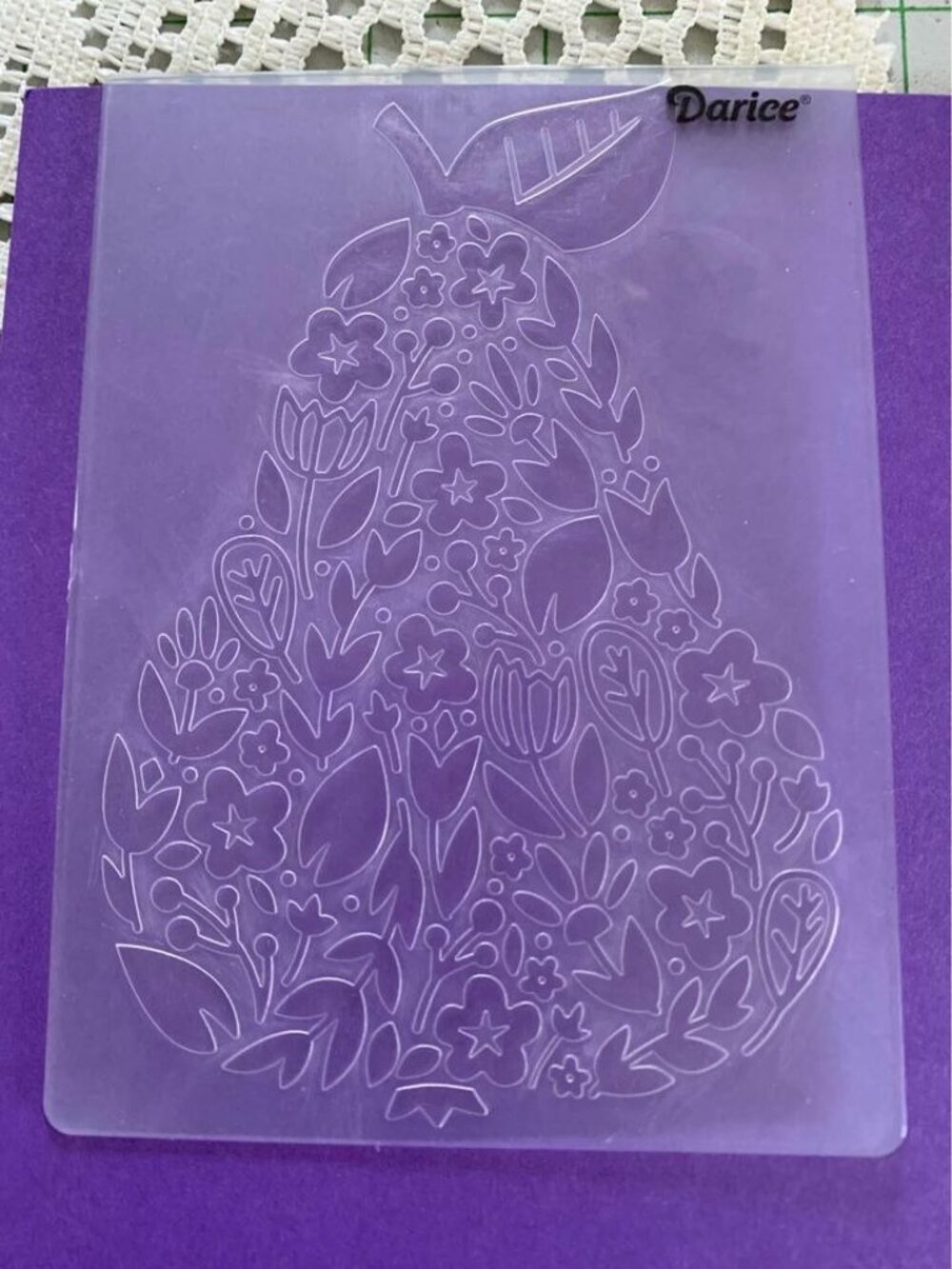 Darice Pear Embossing Folder 4x6" Scrapbooking Cardmaking